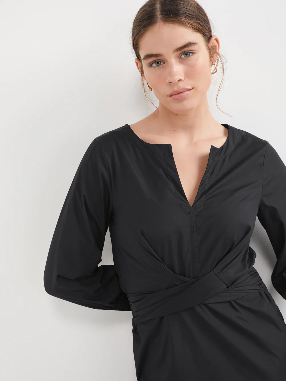 The Cotton Poplin Twist Detail Dress - Image 3