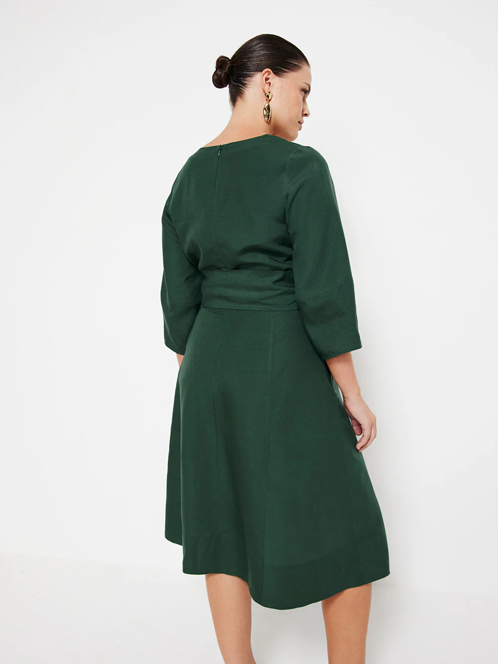 The Linen Blend Statement Sleeve Dress - Image 3