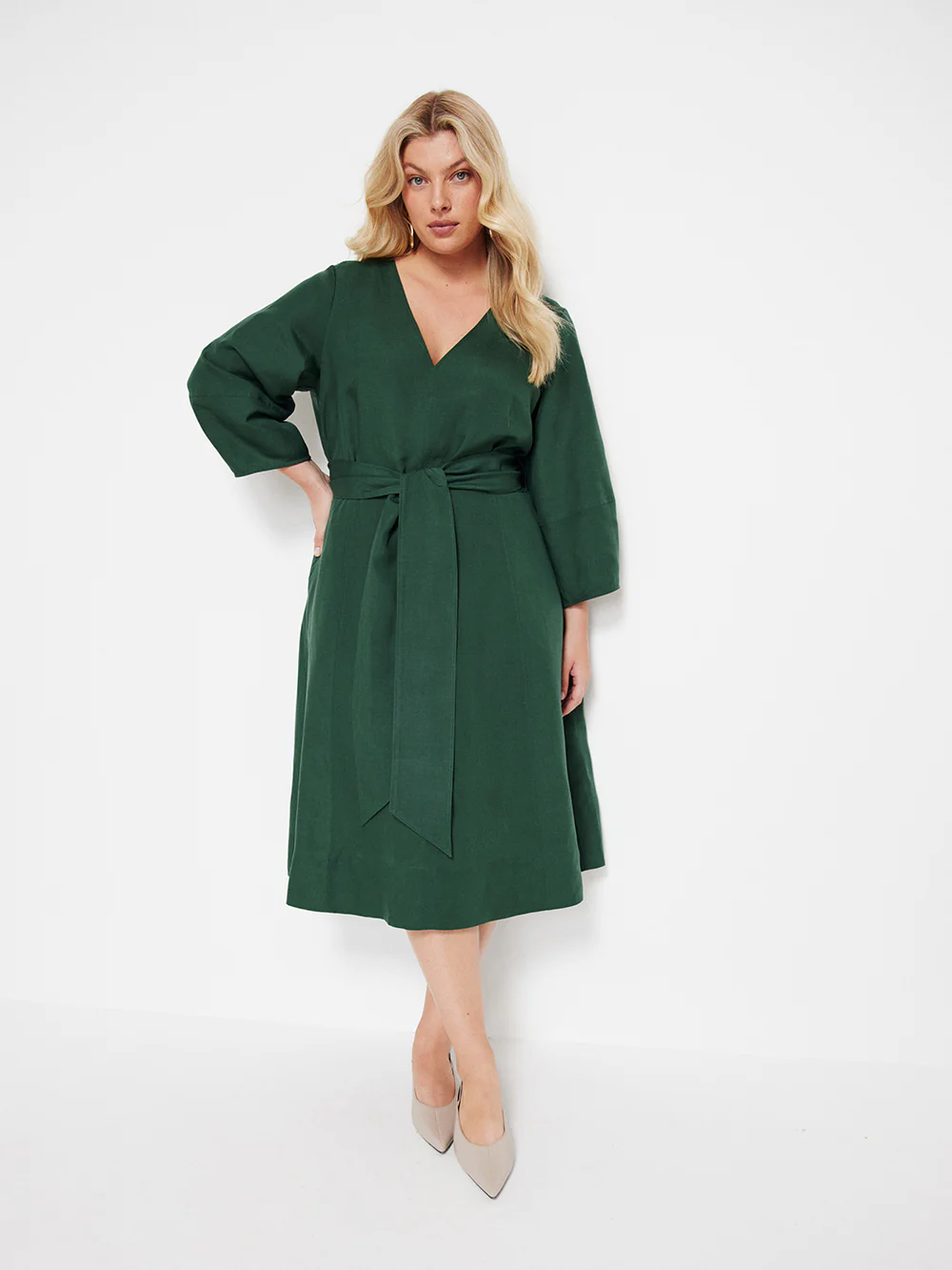The Linen Blend Statement Sleeve Dress - Image 5