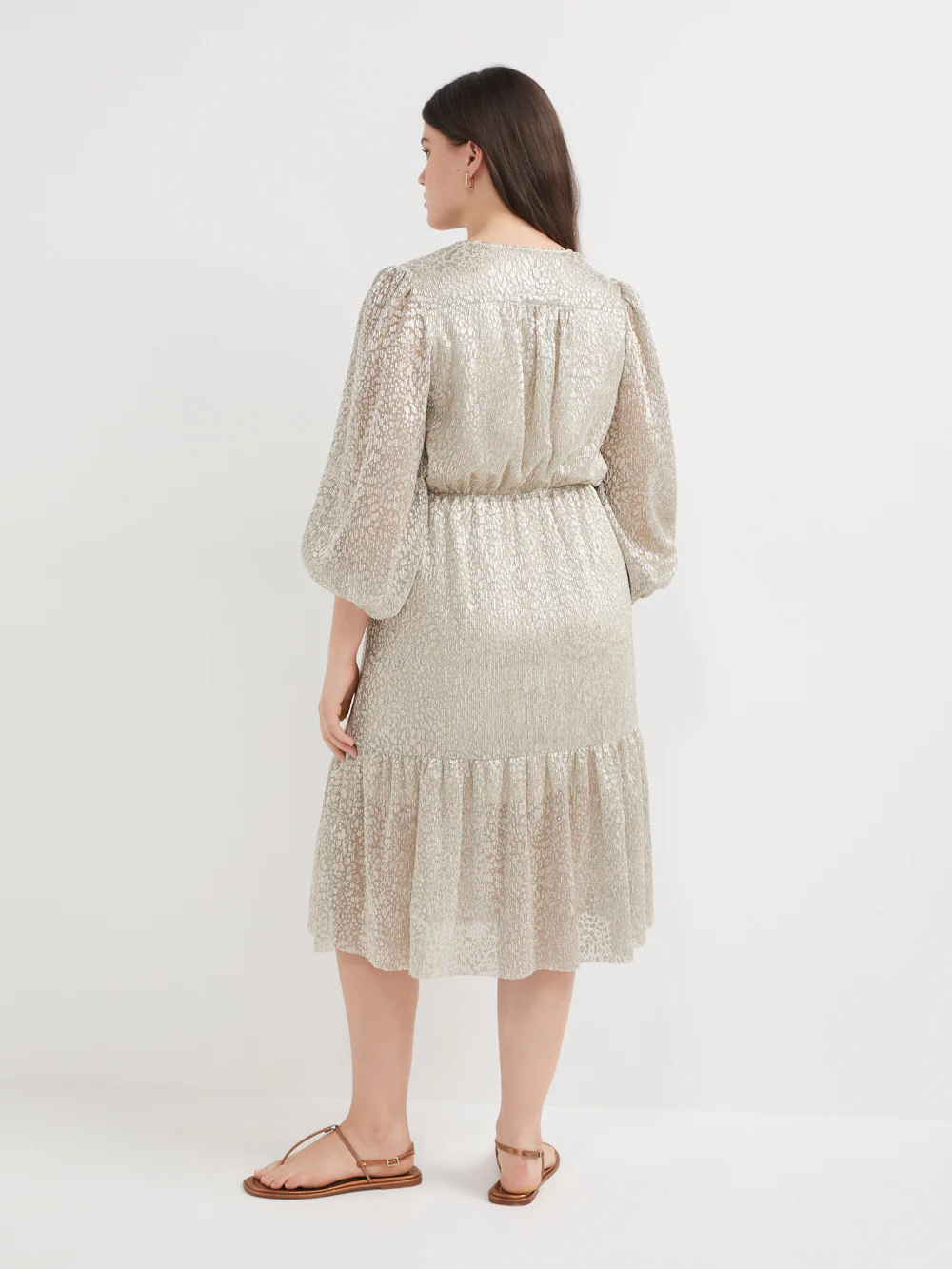 The Metallic Wrap Dress - Image 3