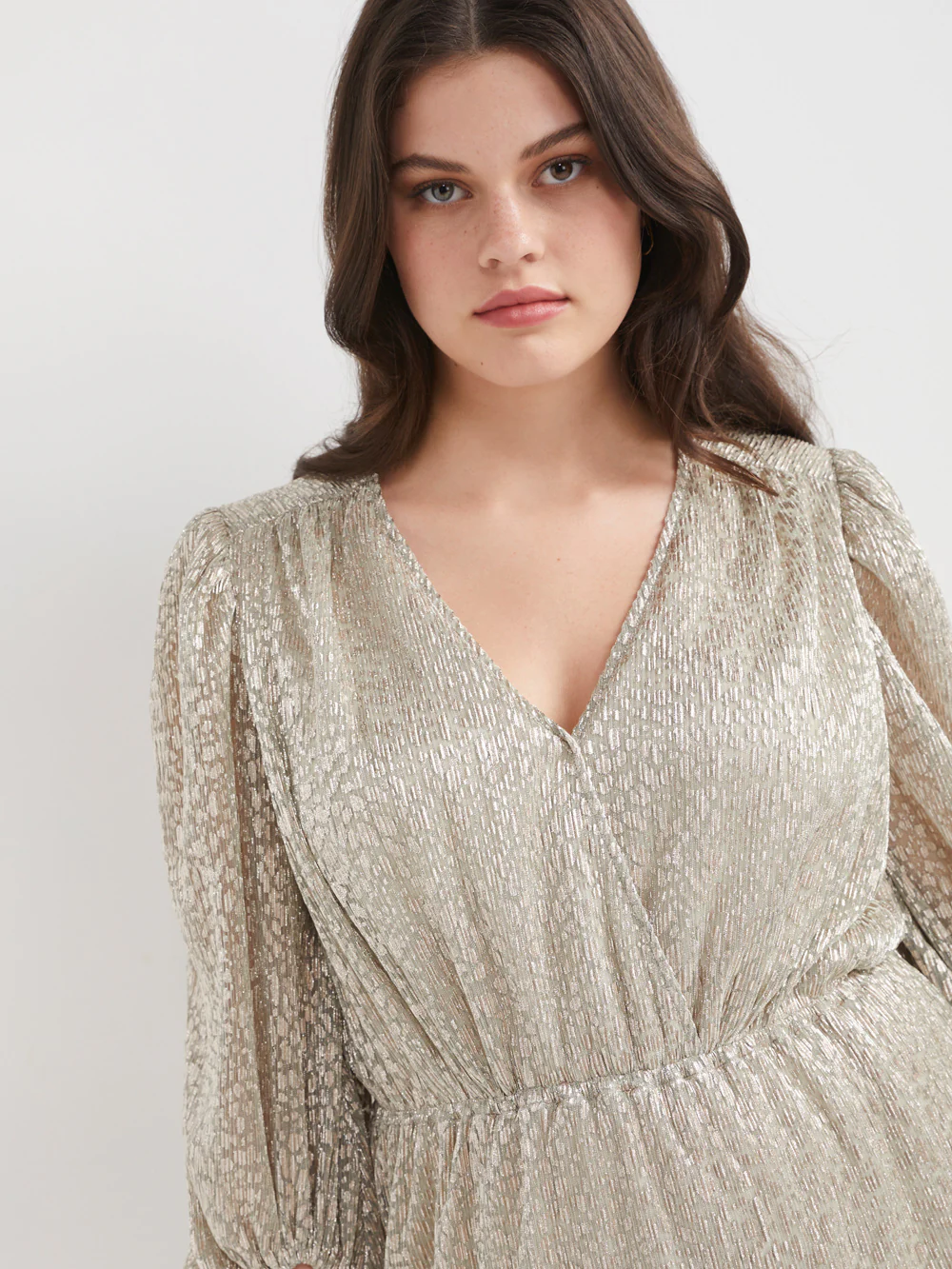 The Metallic Wrap Dress - Image 4