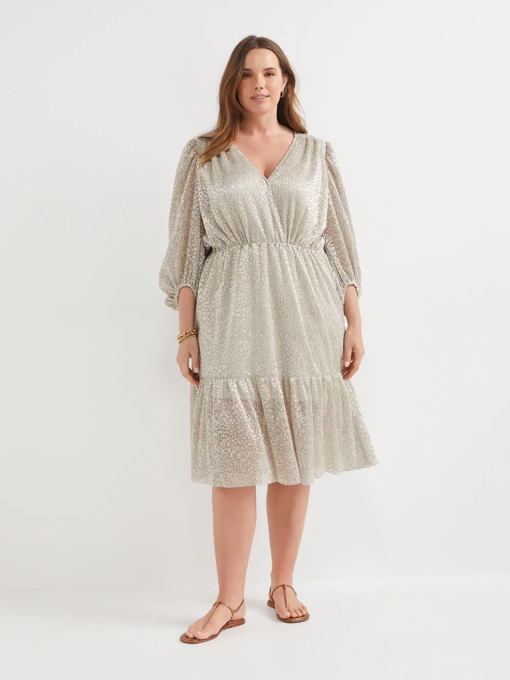 The Metallic Wrap Dress - Image 6