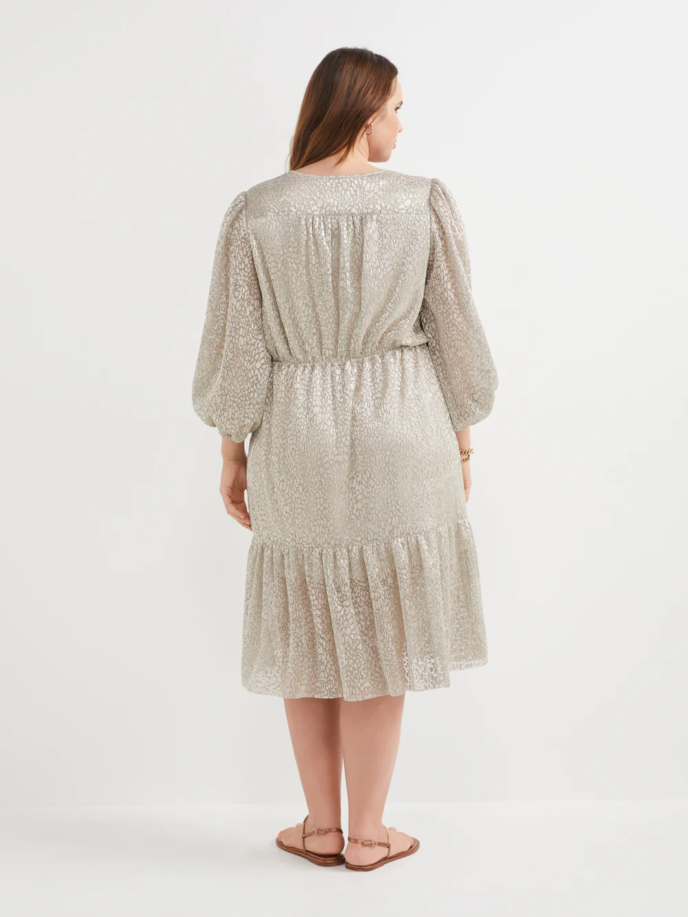 The Metallic Wrap Dress - Image 8