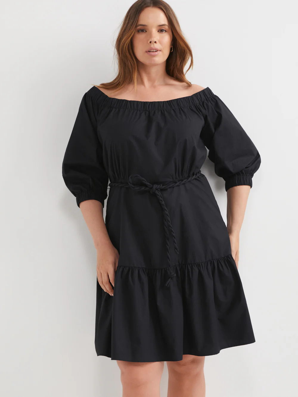 The Off Shoulder Cotton Poplin Dress - Image 6