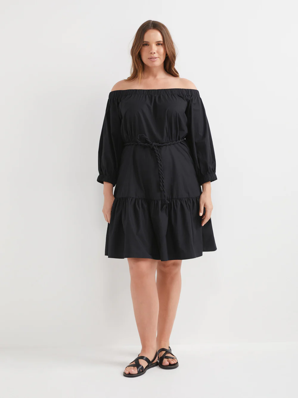 The Off Shoulder Cotton Poplin Dress - Image 7