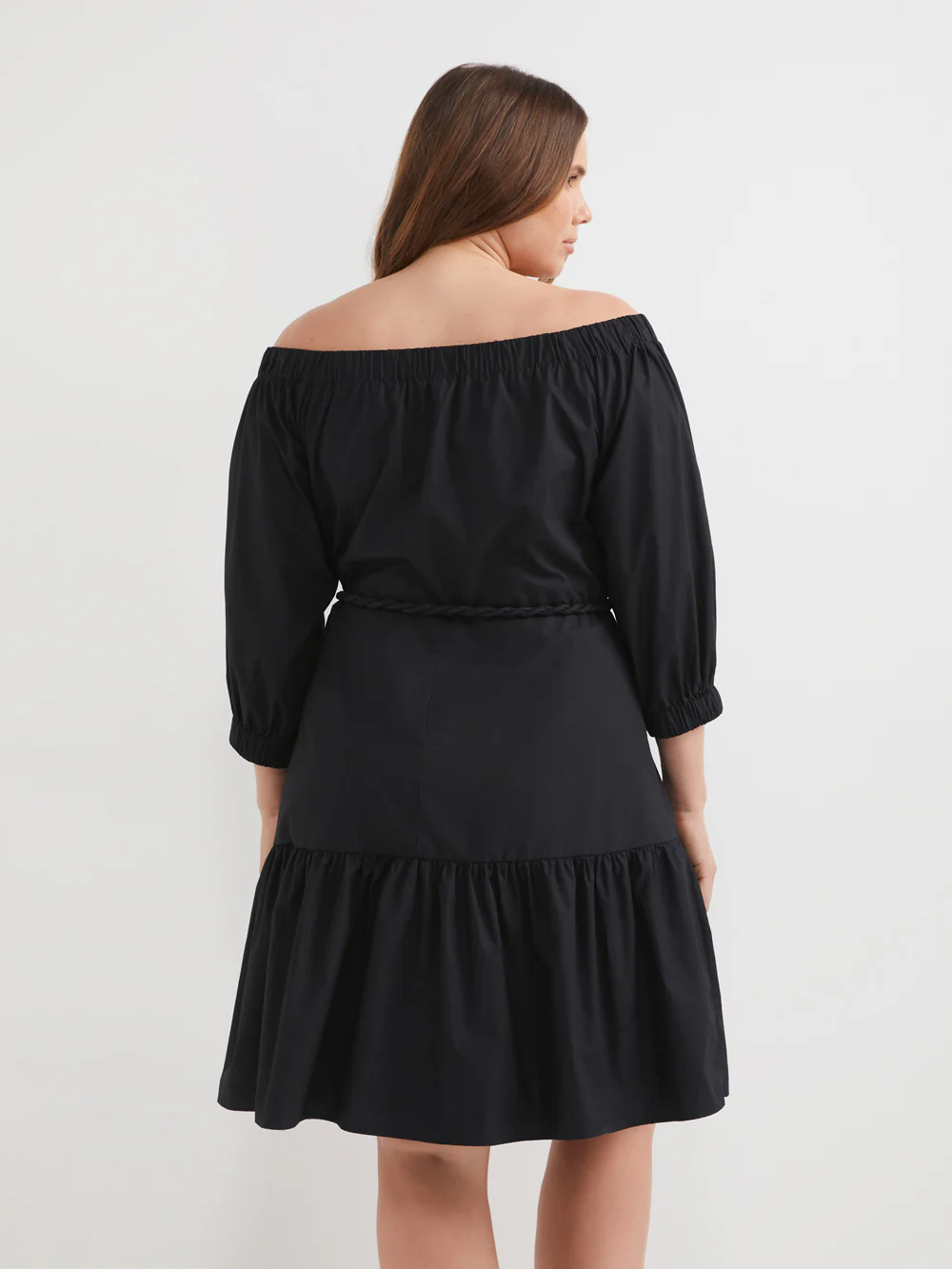 The Off Shoulder Cotton Poplin Dress - Image 8