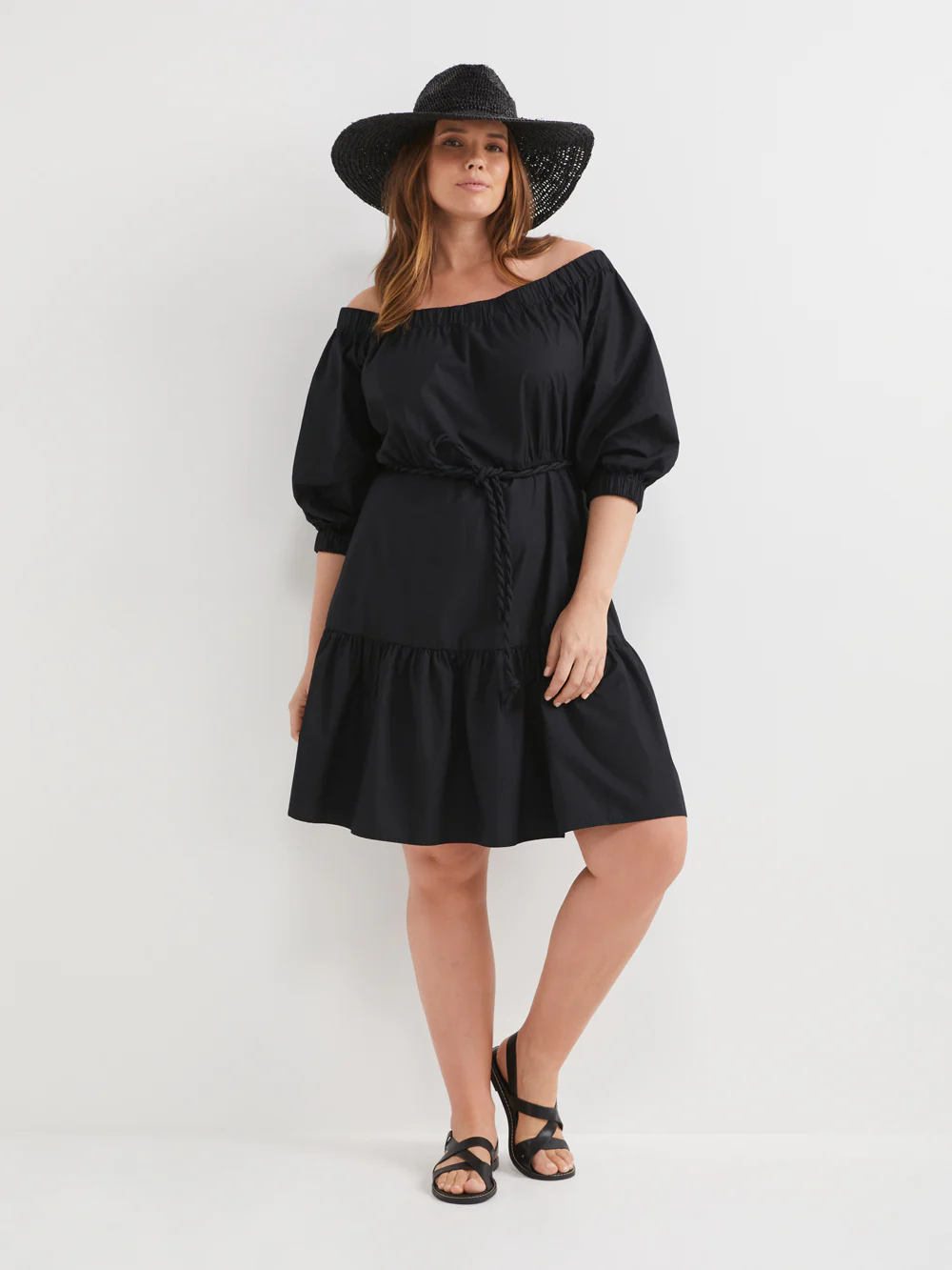 The Off Shoulder Cotton Poplin Dress - Image 9