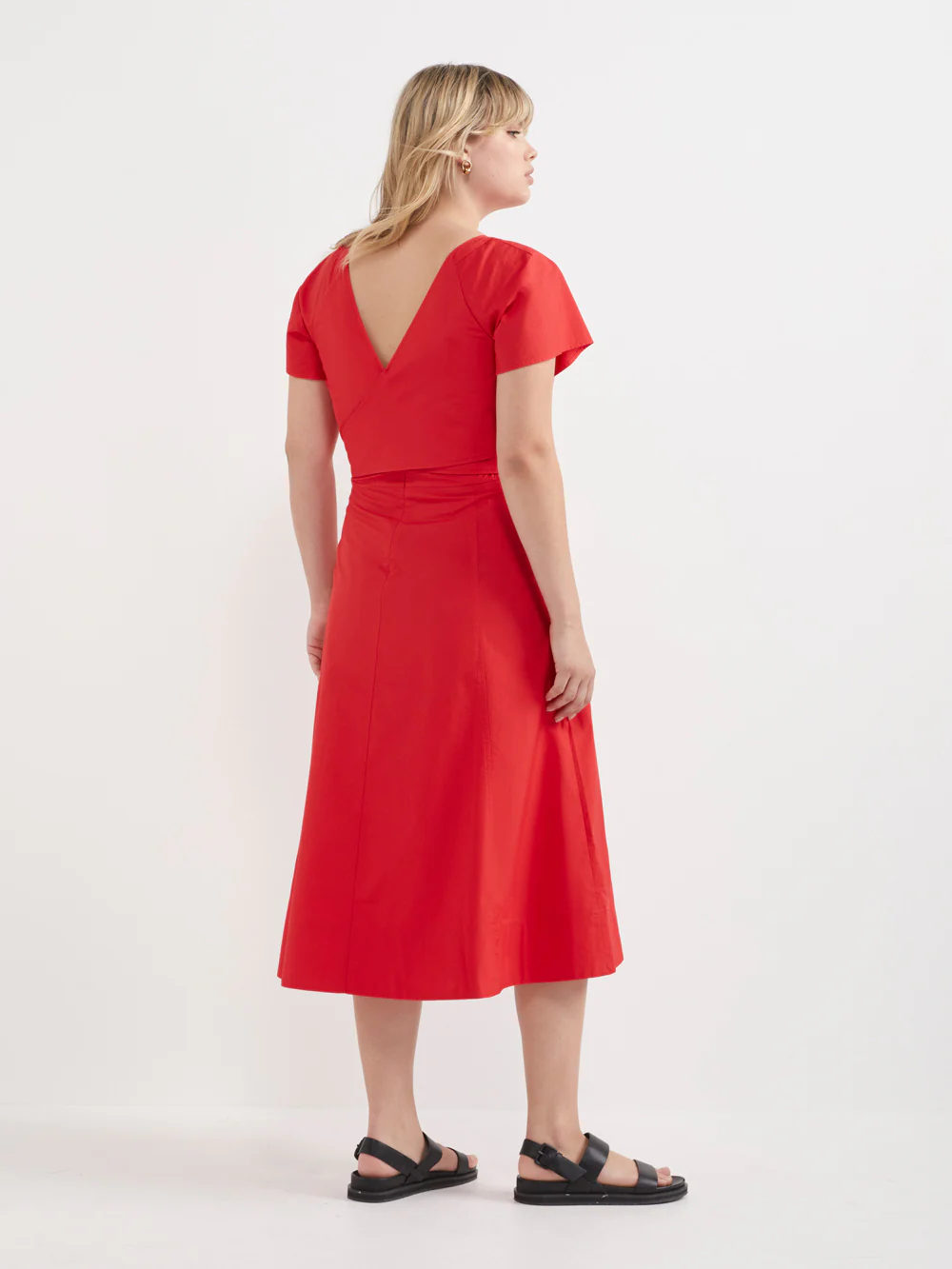 The Poplin Wrap Back Dress - Image 3